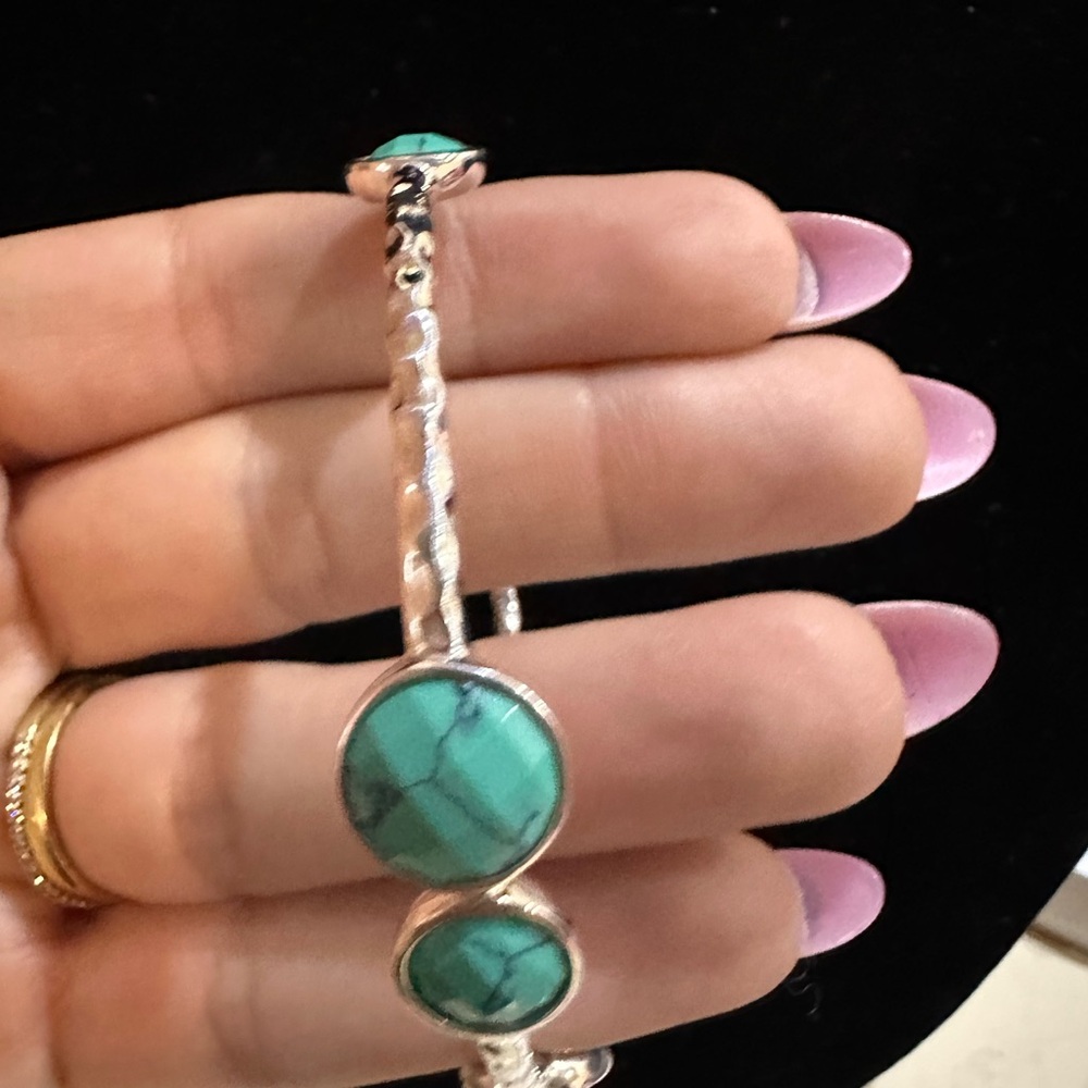Opulenza Silver and Turquoise Bracelet